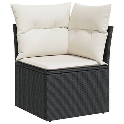 vidaXL Set de muebles de jardín 5 pzas y cojines ratán sintético negro