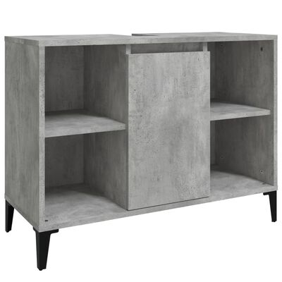 vidaXL Armario de lavabo madera contrachapada gris hormigón 80x33x60cm