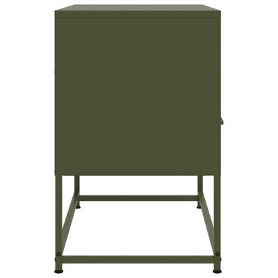 vidaXL Mueble para TV de acero verde oliva 68x39x60,5 cm