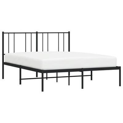 vidaXL Estructura cama sin colchón con cabecero metal negro 140x190 cm