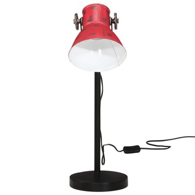 vidaXL Lámpara de escritorio rojo desgastado 25 W E27 17x17x60 cm
