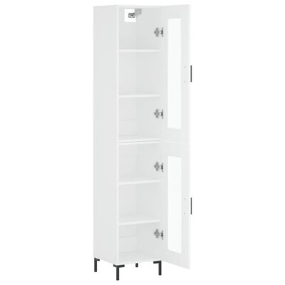 vidaXL Aparador alto madera contrachapada blanco 34,5x34x180 cm