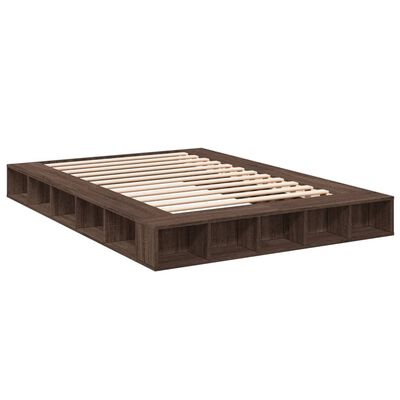 vidaXL Estructura de cama madera de ingeniería marrón roble 160x200 cm