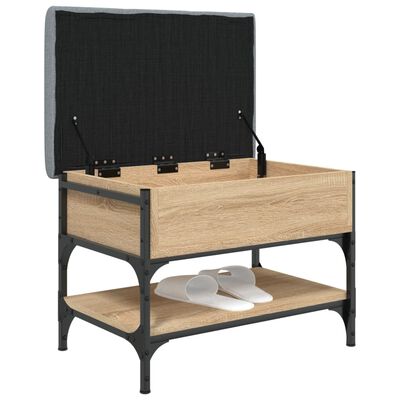 vidaXL Banco zapatero madera de ingeniería roble Sonoma 62x42x45 cm