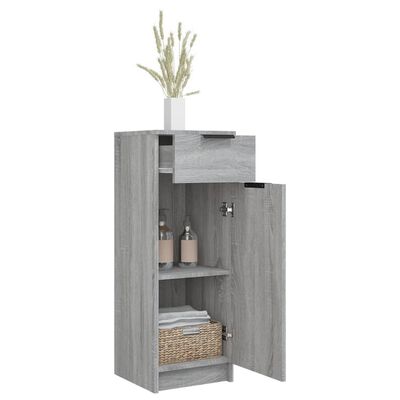 vidaXL Armario de baño madera contrachapada gris Sonoma 32x34x90 cm