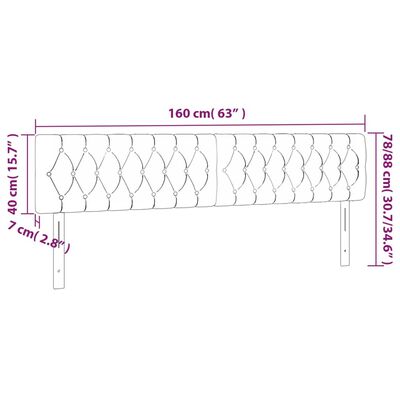 vidaXL Cabecero con LED de tela gris claro 160x7x78/88 cm