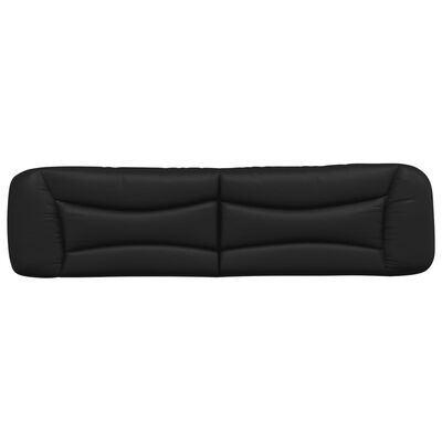 vidaXL Cabecero de cama acolchado cuero sintético negro 200 cm