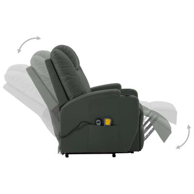 vidaXL Sillón elevable de cuero sintético gris antracita