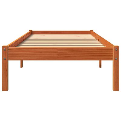 vidaXL Estructura de cama sin colchón madera maciza marrón 75x190 cm