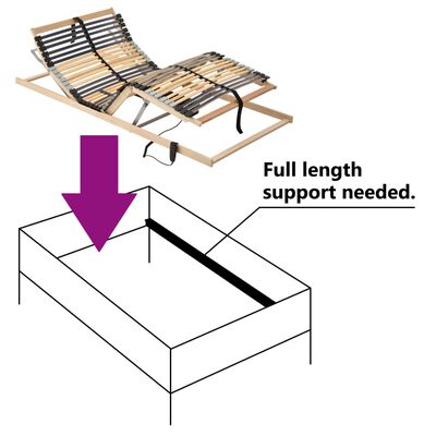 vidaXL Cama somier eléctrico de láminas sin colchón 7 zonas 90x200 cm