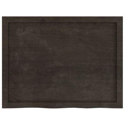 vidaXL Tablero mesa madera roble tratada marrón oscuro 80x60x(2-4) cm