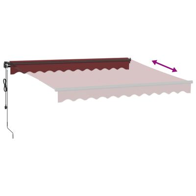 vidaXL Toldo retráctil automático con luces LED burdeos 300x250 cm