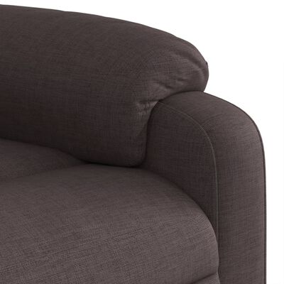 vidaXL Sillón masaje eléctrico reclinable elevable tela marrón oscuro