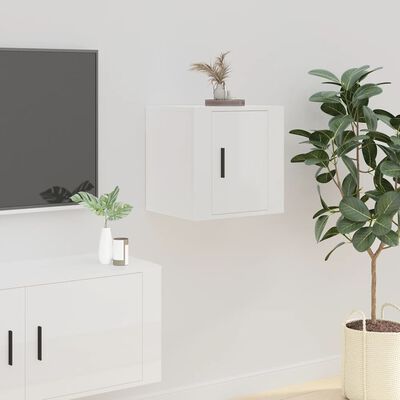 vidaXL Mueble para TV de pared blanco brillante 40x34,5x40 cm