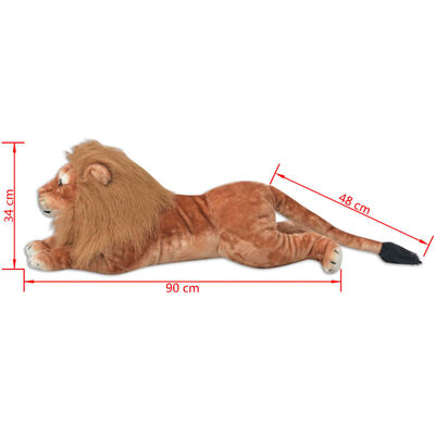 vidaXL León de peluche grande XXL marrón