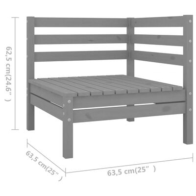 vidaXL Juego de muebles de jardín 4 piezas madera maciza de pino gris