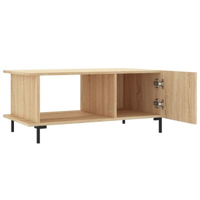 vidaXL Mesa de centro madera contrachapada roble Sonoma 90x50x40 cm