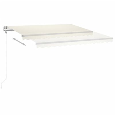 vidaXL Toldo automático con LED y sensor de viento crema 400x350 cm