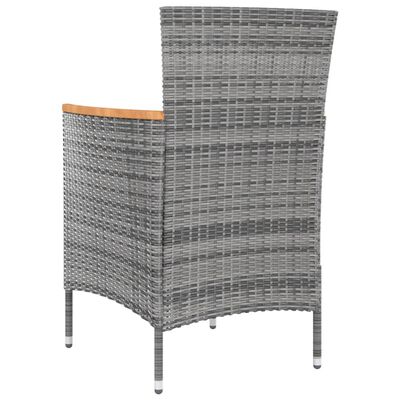 vidaXL Set de comedor de jardín 9 pzas y cojines ratán sintético gris