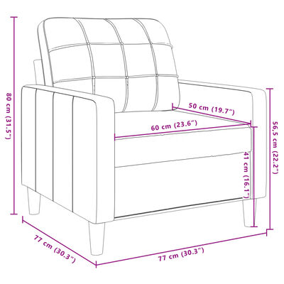 vidaXL Sillón de terciopelo marrón 60 cm