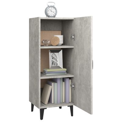 vidaXL Aparador de madera contrachapada gris hormigón 34,5x34x90 cm