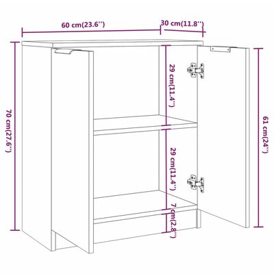 vidaXL Aparador de 3 piezas madera contrachapada gris hormigón