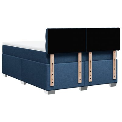 vidaXL Cama box spring con colchón tela azul 160x200 cm