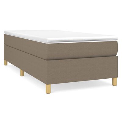 vidaXL Cama box spring con colchón tela gris taupe 90x200 cm