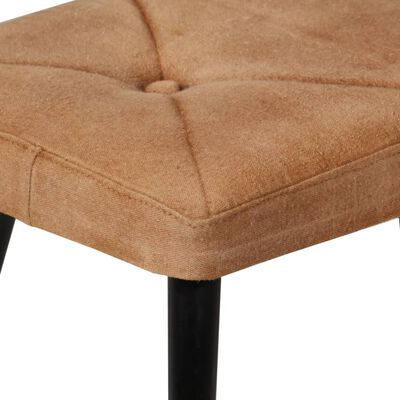 vidaXL Sillón orejero con reposapiés lona marrón