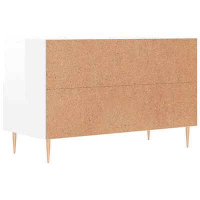 vidaXL Mueble de TV madera contrachapada blanco brillo 80x36x50 cm