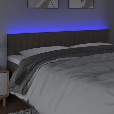 vidaXL Cabecero con LED de tela gris taupe 160x5x78/88 cm