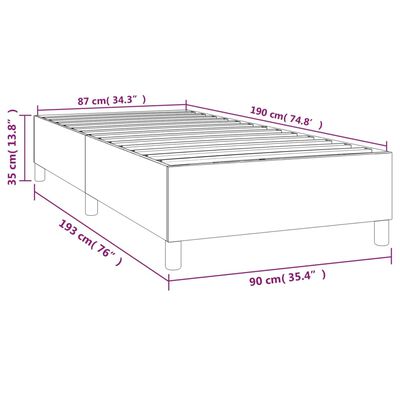 vidaXL Estructura de cama de terciopelo azul 90x190 cm