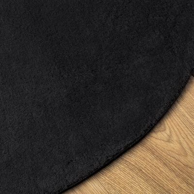 vidaXL Alfombra de pelo corto suave lavable HUARTE negro Ø 120 cm