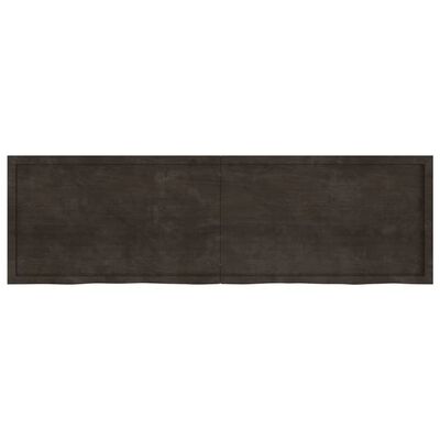 vidaXL Encimera de baño madera tratada marrón oscuro 200x60x(2-6) cm