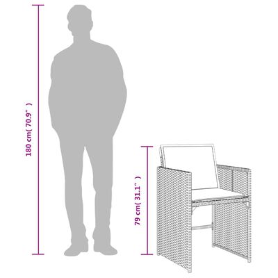 vidaXL Set comedor de jardín 5 pzas con cojines ratán sintético beige