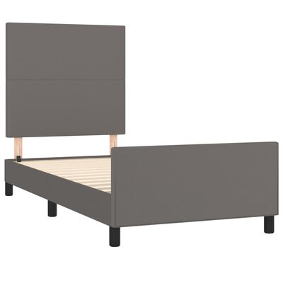 vidaXL Estructura de cama con cabecero cuero sintético gris 80x200 cm