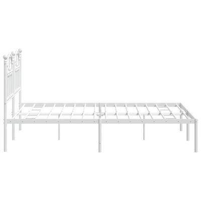 vidaXL Estructura de cama de metal con cabecero blanca 140x190 cm