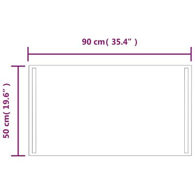 vidaXL Espejo de baño con LED 50x90 cm