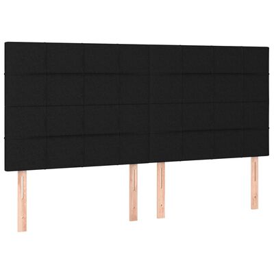 vidaXL Cabeceros 4 unidades de tela negro 100x5x78/88 cm