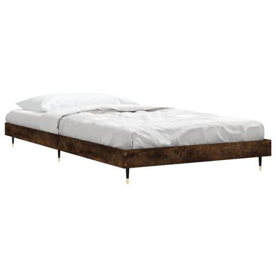 vidaXL Estructura de cama sin colchón madera roble ahumado 100x200 cm