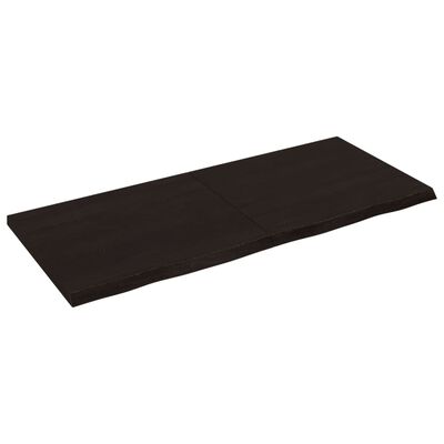 vidaXL Encimera de baño madera tratada marrón oscuro 140x60x(2-4) cm