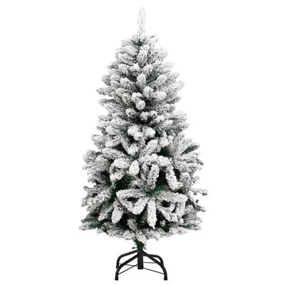 vidaXL Árbol de Navidad artificial con bisagras y nieve flocada 120 cm