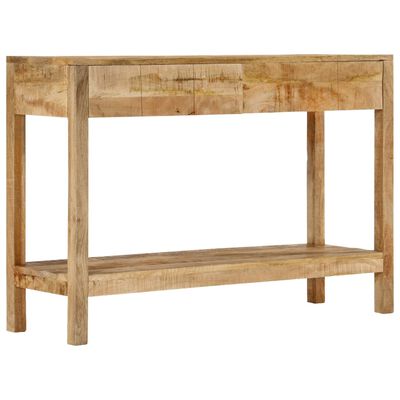 vidaXL Mesa consola con 2 cajones madera maciza de mango 110x35x75 cm