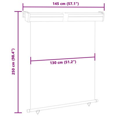 vidaXL Toldo lateral de balcón rojo 145x250 cm