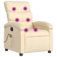 vidaXL Sillón de masaje reclinable de tela crema