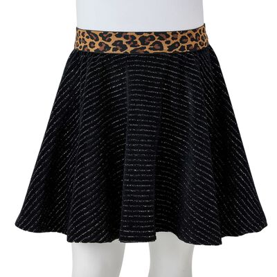 Falda infantil con cinturilla de leopardo negro 140