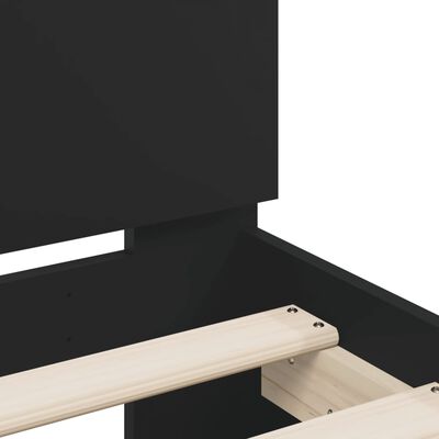 vidaXL Estructura cama con cabecero madera ingeniería negro 200x200 cm