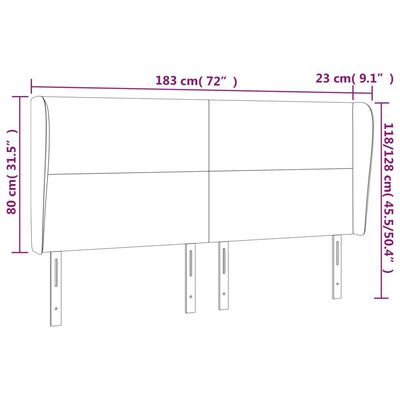 vidaXL Cabecero con orejas cuero sintético negro 183x23x118/128cm