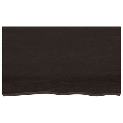 vidaXL Encimera de baño madera tratada marrón oscuro 100x60x(2-6) cm