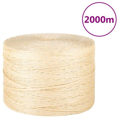 vidaXL Cuerda 100% sisal 3 mm 2000 m